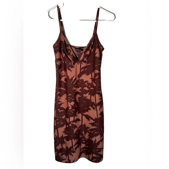 Zimmerman Tan and Brown Palm Tree Swim Dress Size 2/ US Size 8